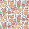 Sweets bakery doodles seamless vector pattern