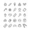 Sweets and Bakery Icon Black Thin Line Set. Vector