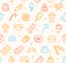 Sweets and Bakery Pattern Background. Vector