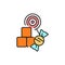 Sweets color line icon. Isolated vector element.