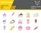 Sweets color line icon set, desserts collection, vector sketches, logo illustrations, confectionery icons, pastry signs