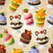 Sweets dessert seamless pattern