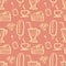 Sweets and desserts seamless pattern on pink background. Hand drawn