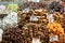 Sweets and dried fruits in Istanbul spice market.