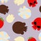 Sweets for Halloween seamless pattern. Skull made out of chocola