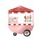 Sweets and ice cream. Vintage cart with ice cream. Amusement park. Retro illustration