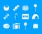 Sweets icon blue set vector