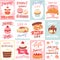 Sweets lettering vector confectionery cupcake sign and sweet confection chocolate dessert with caked candies template