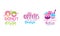 Sweets Logo Original Design Templates Set, Donut, Cookies, Ice Cream Desserts Hand Drawn Badges Vector Illustration