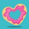 Sweets pink donut heart 05