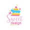 Sweets premium logo design, label for confectionery, candy shop, restaurant, bar, cafe, menu, sweet store vector