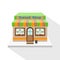 Sweets shop icon with long flat shadow