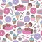 Sweets. Vector seamless pattern for design