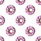 Sweets watercolor pink donut seamless pattern