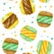 Sweets and yummies hand drawn seamless pattern.