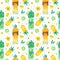 Sweets and yummies hand drawn seamless pattern