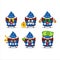 Sweety cake blueberry cartoon character with cute emoticon bring money