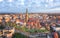 Swidnica, Poland. Aerial cityscape with cathedral