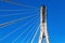 Swietokrzyski Bridge - Most Swietokrzyski - with cable-stayed pylon over Vistula river in Warsaw, Poland