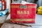 Swift Current, SK/Canada- May 1, 2020: A vintage box of Stelco nails