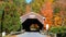 Swift water covered bridge in rural Vermont