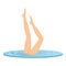 Swim athlete icon cartoon vector. Synchro swimmer