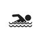 Swim icon, vector isolated swimming man symbol