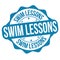 Swim lessons label or stamp