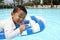 Swiming Japanese boy