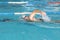 Swimmer in comptition