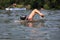 Swimmer doing forward crawl swimming stroke