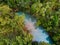 Swimmer enjoying Cardwell spa swimming hole in tropical north queensland in tropical