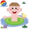 Swimmer funny boy