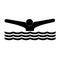 Swimmer icon black on a white background.