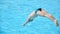 Swimmer jumping