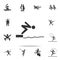 Swimmer jumping from starting block in pool icon. Detailed set of athletes and accessories icons. Premium quality graphic design.