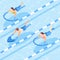 Swimming Aids Isometric Background
