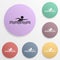 Swimming badge color set icon. Simple glyph, flat vector of sport icons for ui and ux, website or mobile application
