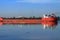 Swimming cargo ships on the river in Rostov-on-Don