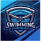 Swimming championship esport mascot logo design