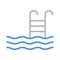 Swimming color line vector icon