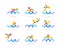 Swimming colorfu icons