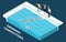 Swimming Competitions Isometric Illustration