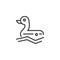 Swimming duck outline icon