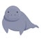 Swimming dugong icon cartoon vector. Sea ocean