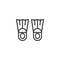 Swimming flippers line icon