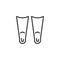 Swimming flippers outline icon