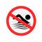 Swimming is forbidden sign symbol