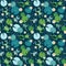 Swimming Frogs Pattern with Toads on Lily Pond