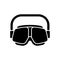 Swimming goggles black glyph icon